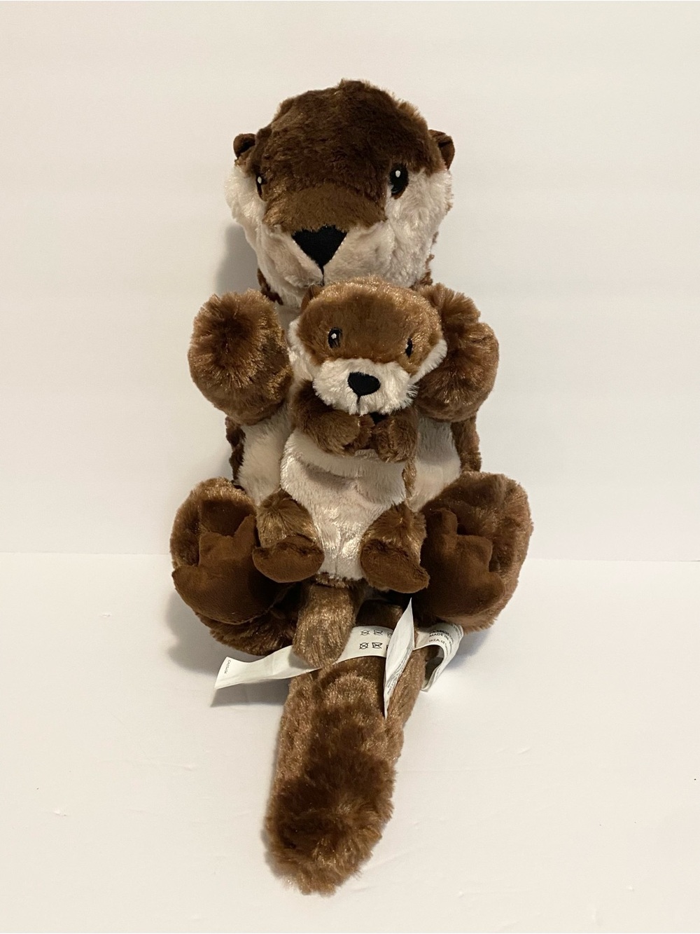 IKEA SKOGSDUVA Otter Plush Set with Baby Soft Toy Stuffed Animal Brown 18"